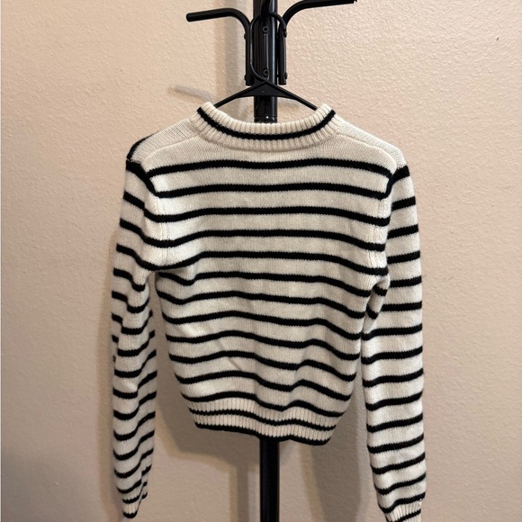 La Ligne 100% cashmere Striped Black and White Women's Sweater size medium - Picture 2 of 3